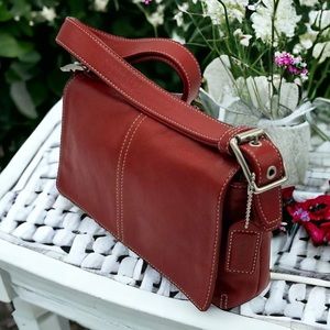 Coach Red Leather Shoulder Bag